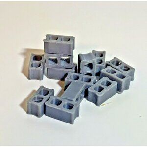O Scale Concrete Miniature Cinder Blocks X30 - Train Gray (O Scale, set of 30)